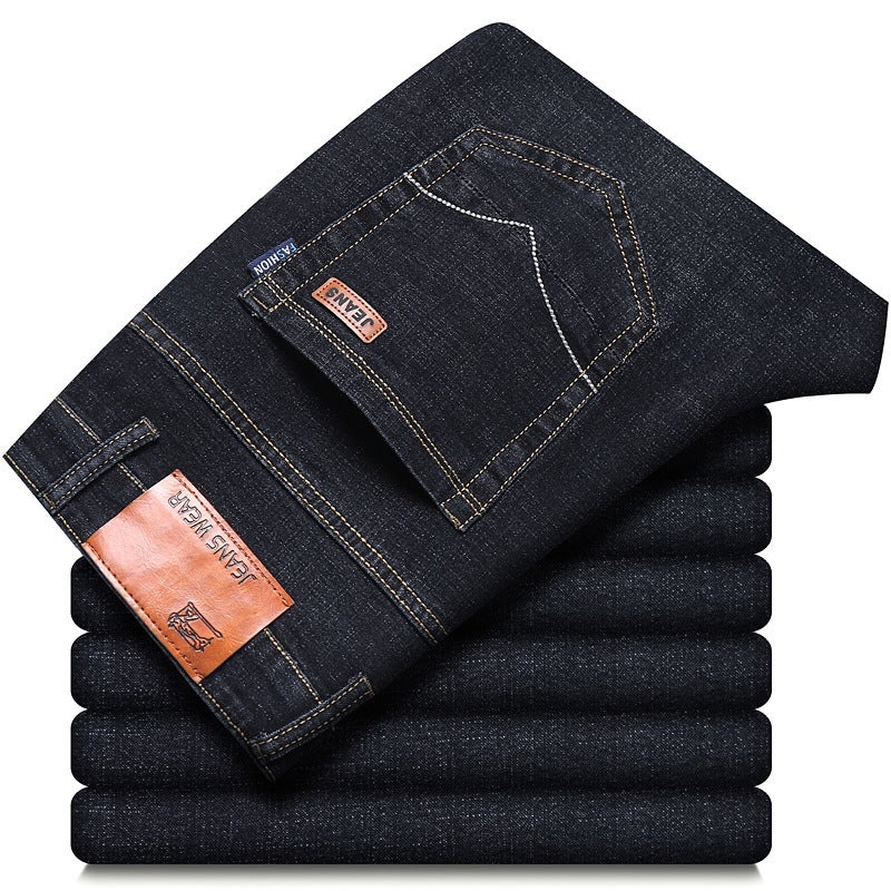 Mens Jeans 2023 Autumn New Trendy Versatile Loose Straight Casual Long Pants Mens Style Black