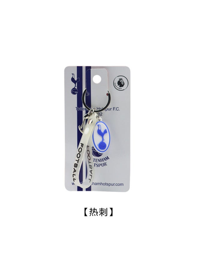 Tottenham Hotspur Chelsea Arsenal Liverpool Real Madrid Ball Club Double-sided Pvc Rope Keychain Football Fans Pendant