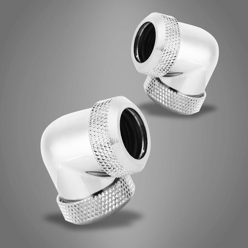 90 درجة G1 4 معدن كوع موصل 14mm OD أنبوب صلب تركيب فضي تبريد المياه - Image 3