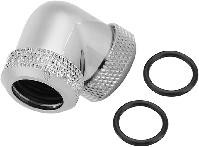 90 درجة G1 4 معدن كوع موصل 14mm OD أنبوب صلب تركيب فضي تبريد المياه - Image 1