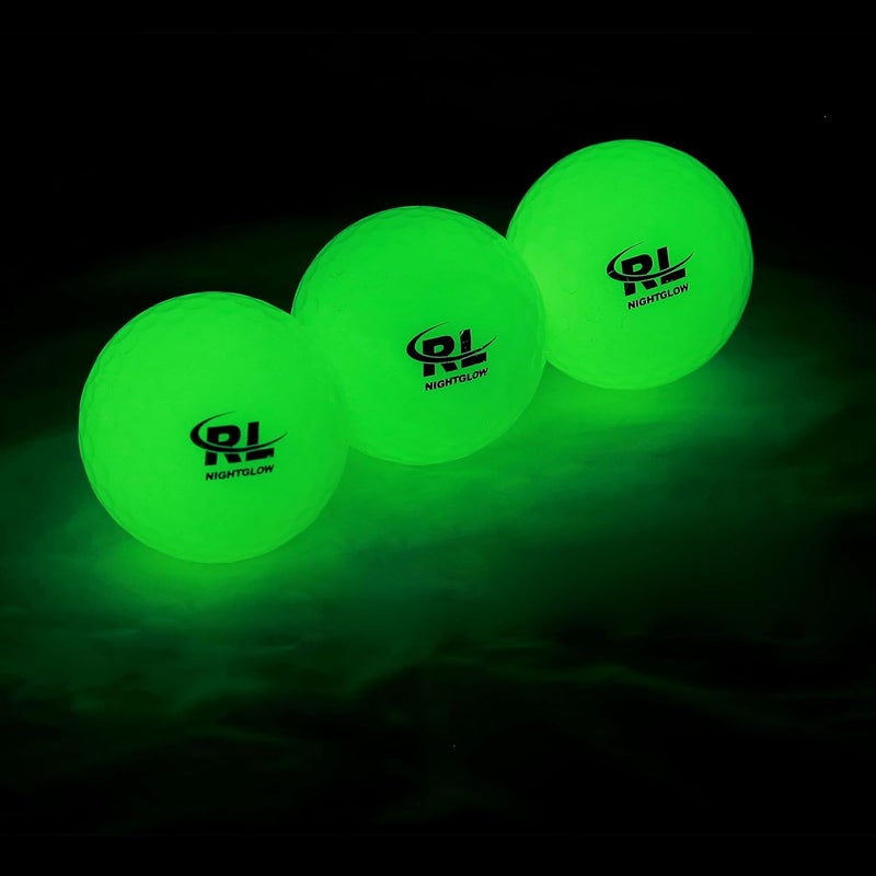 RL Glow Golf Balls for Night Sports - Tournament Fluorescent Glowing in The Dark Golf Ball - Long Lasting Bright Luminous Balls - Image 1