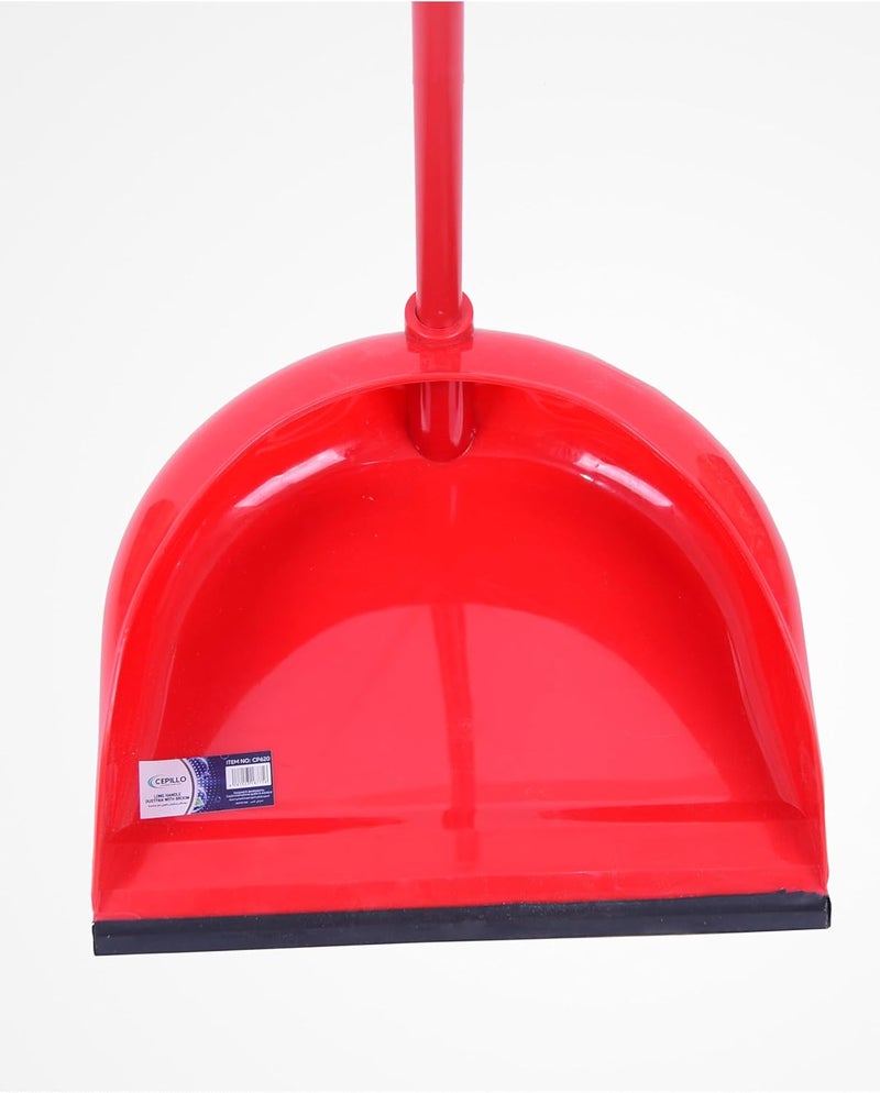 CEPILLO Complete Cleaning Set: Long Handle Dustpan, Broom Brush, and Floor Wiper 45cm - Multipurpose for Home, Kitchen, Bathroom, Office, Lobby - Red (Set of 2) - CP620+CP608 - Image 3
