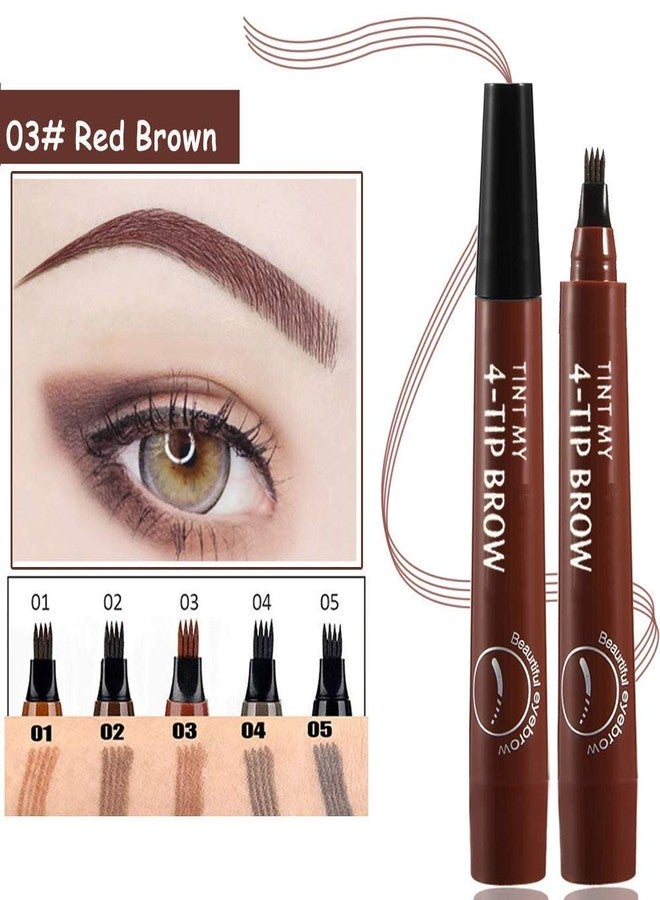 QUEMISS Microblading Eyebrow Pen 3D 4 Fork Tip Eyebrow Pencil Creates Lasting MakeUp Professional Natural Looking Brow Pen Cover Sparse Areas Daily Waterproof Brow Pencil - Image 3