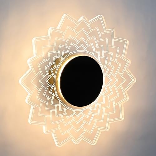 Groeien 15watt LotusGlow Modern LED Wall Lamp | Golden Decorative Wall Light for Living Room, Bedroom & Hall | Artistic Lotus Design Wall Fixture for Home Décor Indoor- Warm White(LotusGlow, 1) - Image 1