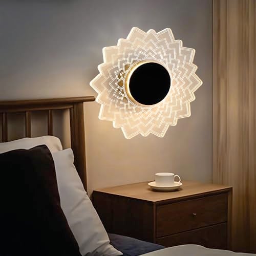 Groeien 15watt LotusGlow Modern LED Wall Lamp | Golden Decorative Wall Light for Living Room, Bedroom & Hall | Artistic Lotus Design Wall Fixture for Home Décor Indoor- Warm White(LotusGlow, 1) - Image 5