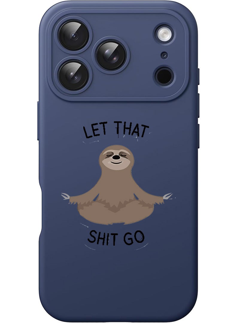 Theodor Protective Slim Fit Case Liquid Silicone Cover with Full Body Protection Anti-Scratch Shockproof Case For Apple iPhone 17 Pro Max (Blue) Let that go BLack - Image 1