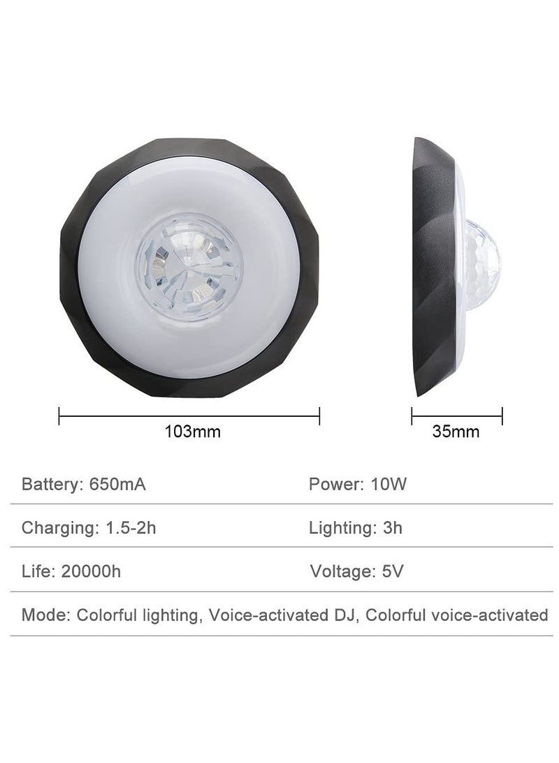 KASTWAVE Car Interior Ceiling Wireless LED Lights Trunk Light Decoration DJ Colorful Atmosphere Light with Voice Control Usb Rechargeable 3 Modes Adjustable Brightness RGB - Image 2