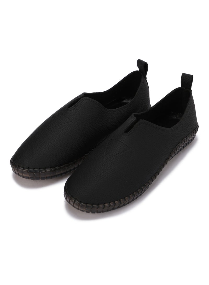 حذاء نسائي جلد مريح بكعب مسطح وتصميم عملي بدون أربطة - Image 2