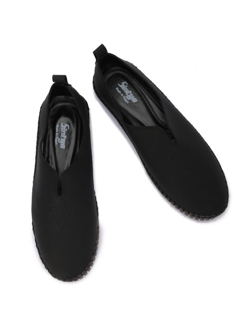 حذاء نسائي جلد مريح بكعب مسطح وتصميم عملي بدون أربطة - Image 3