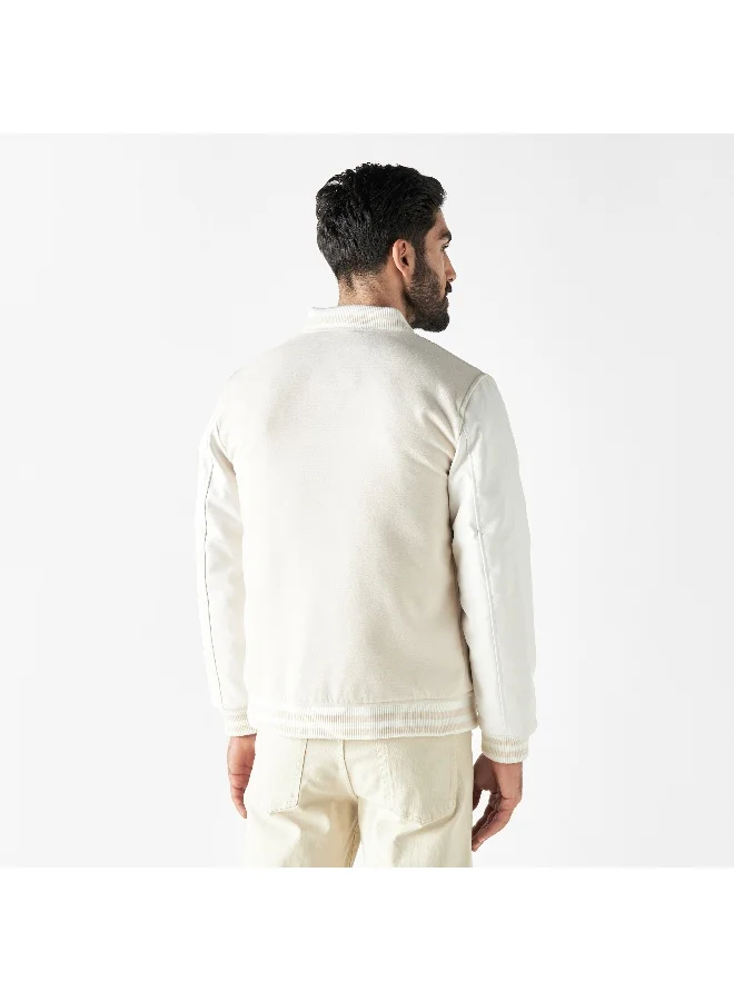 Iconic Plain Button Through Jacket with Mandarin Collar and Pockets