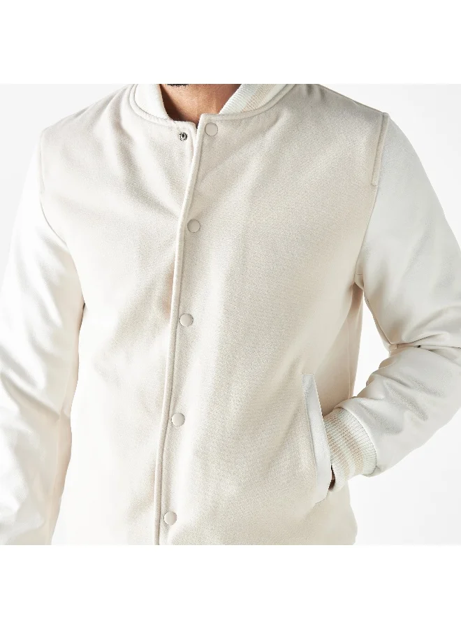 Iconic Plain Button Through Jacket with Mandarin Collar and Pockets