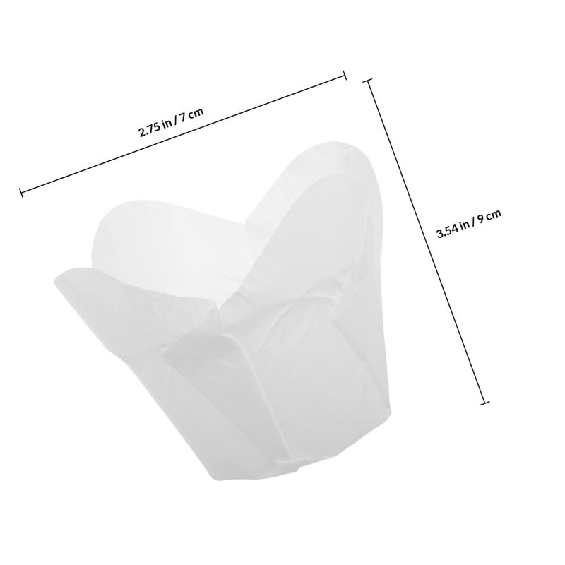 Lotus Design Oil Resistant Baking Cups Small White Flower Muffin Cases 100pcs - Image 3
