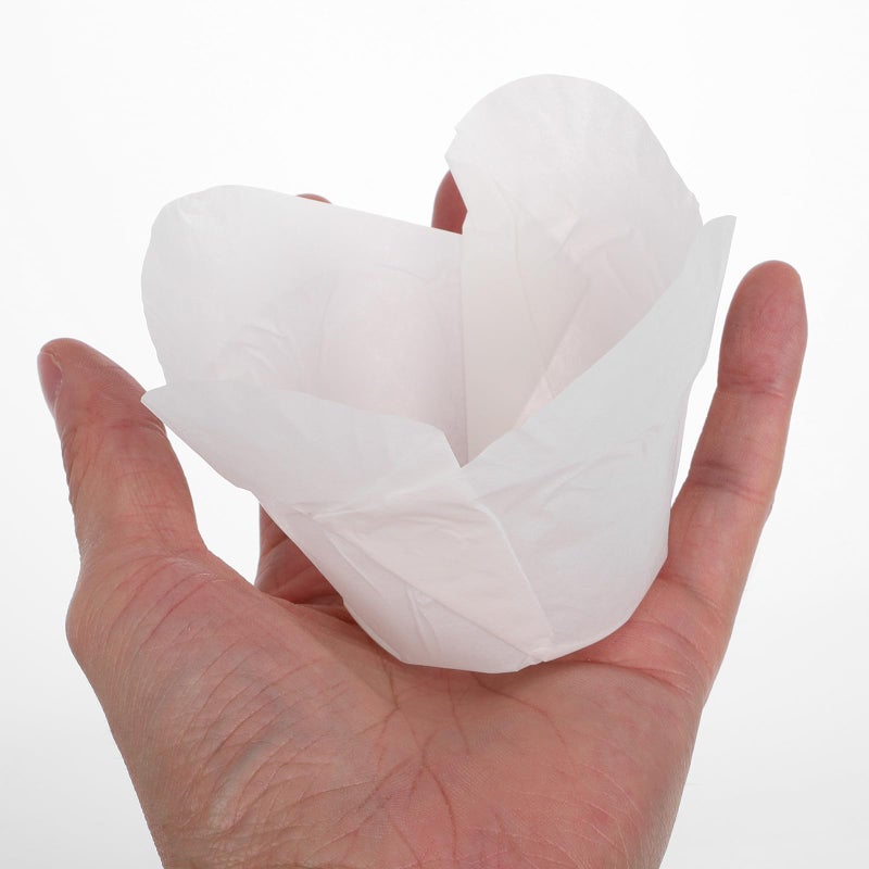 Lotus Design Oil Resistant Baking Cups Small White Flower Muffin Cases 100pcs - Image 4