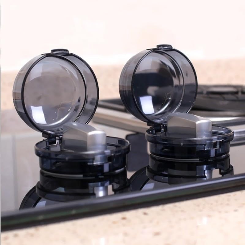 Bukela 4 Pcs Stove Knob Safety Covers with Heat Resistance Childproof Gas Stove Knob Protector for and Pets Universal Oven Knob Locks for Kitchen Safety Black - Image 4
