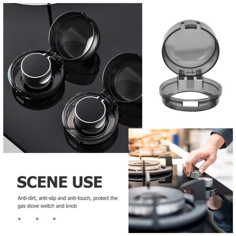 Bukela 4 Pcs Stove Knob Safety Covers with Heat Resistance Childproof Gas Stove Knob Protector for and Pets Universal Oven Knob Locks for Kitchen Safety Black - Image 3