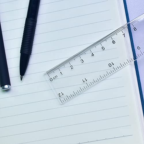 DAGONGREN مسطرة بلاستيكية شفافة ملونة - مسطرة 12 بوصة، مسطرة للأطفال للمدرسة، مسطرة بالسنتيمترات، المليمترات والبوصات، ألوان متنوعة، مساطر شفافة، 7 حزمة من مساطر المدرسة - Image 3