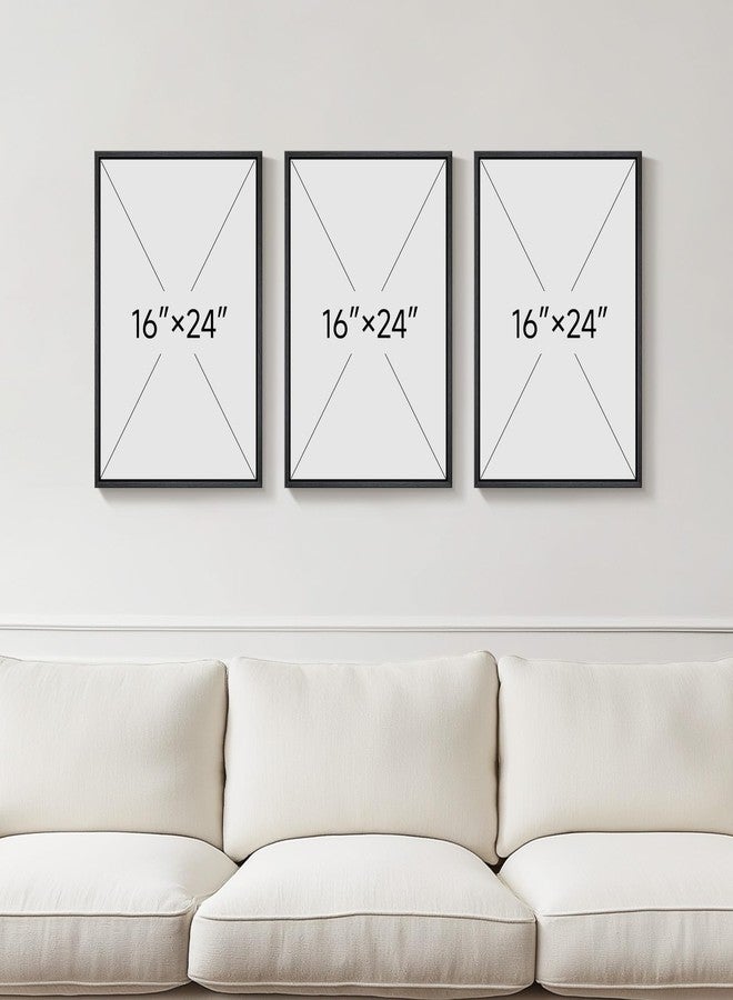 Cuspin Framed Neutral Abstract Wall Art, Set of 3 Modern Canvas Prints Paintings Artwork for Walls, Minimalist Black and Beige Pictures for Living Room Hallway Stair Bedroom Office Wall Decor 16x24 Inch - Image 3