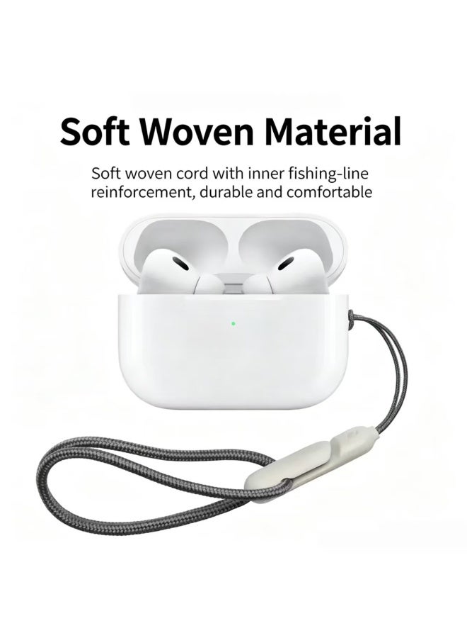 Woven Lanyard for AirPods Pro 2 Case, Anti-Loss Nylon Wrist Strap with Adjustable Clip-Lock - Image 4