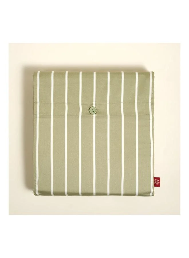 Zsa Zsa Zsu  Solid Green Double Bed Cotton Satin Duvet Set  | Best Price UAE