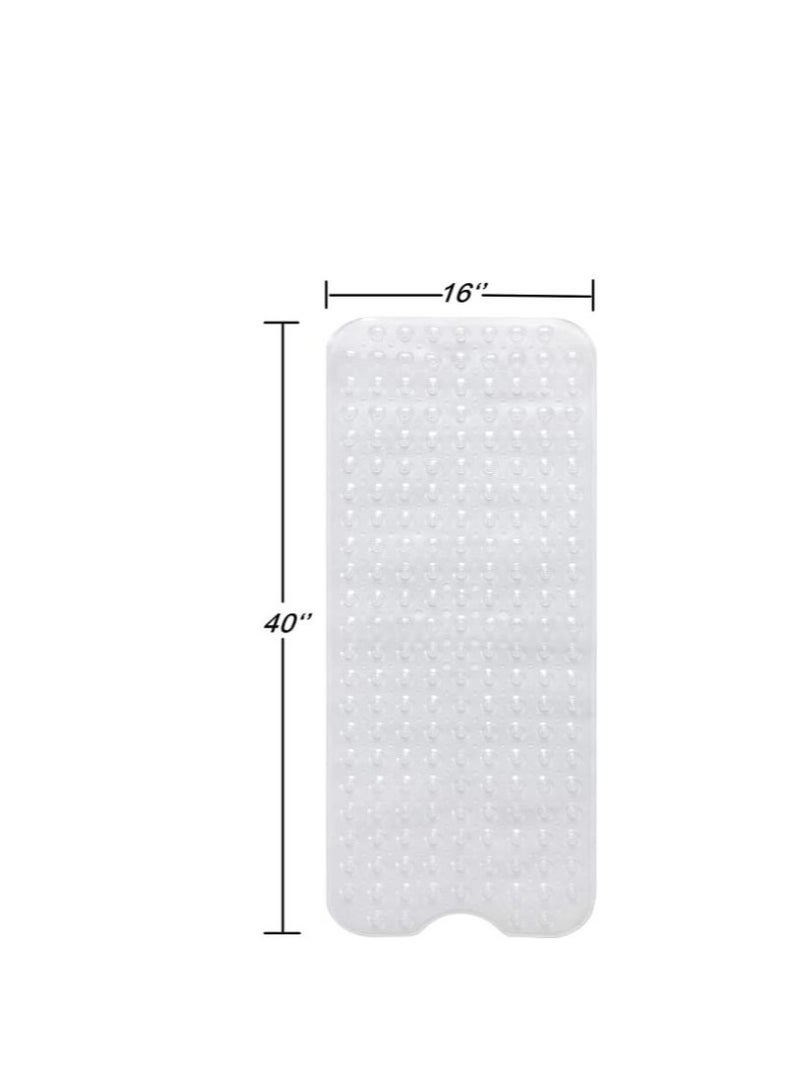 Golden Non-Slip Bath Mat with Suction Cups | Clear 100x40cm/40x16in Extra Long Bathtub Mats | Anti-Mould, Machine-Washable, Latex-Free | Shower Mat Ideal for Elderly & Children - Image 4