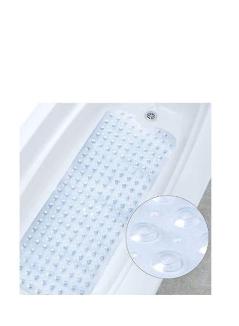 Golden Non-Slip Bath Mat with Suction Cups | Clear 100x40cm/40x16in Extra Long Bathtub Mats | Anti-Mould, Machine-Washable, Latex-Free | Shower Mat Ideal for Elderly & Children - Image 3