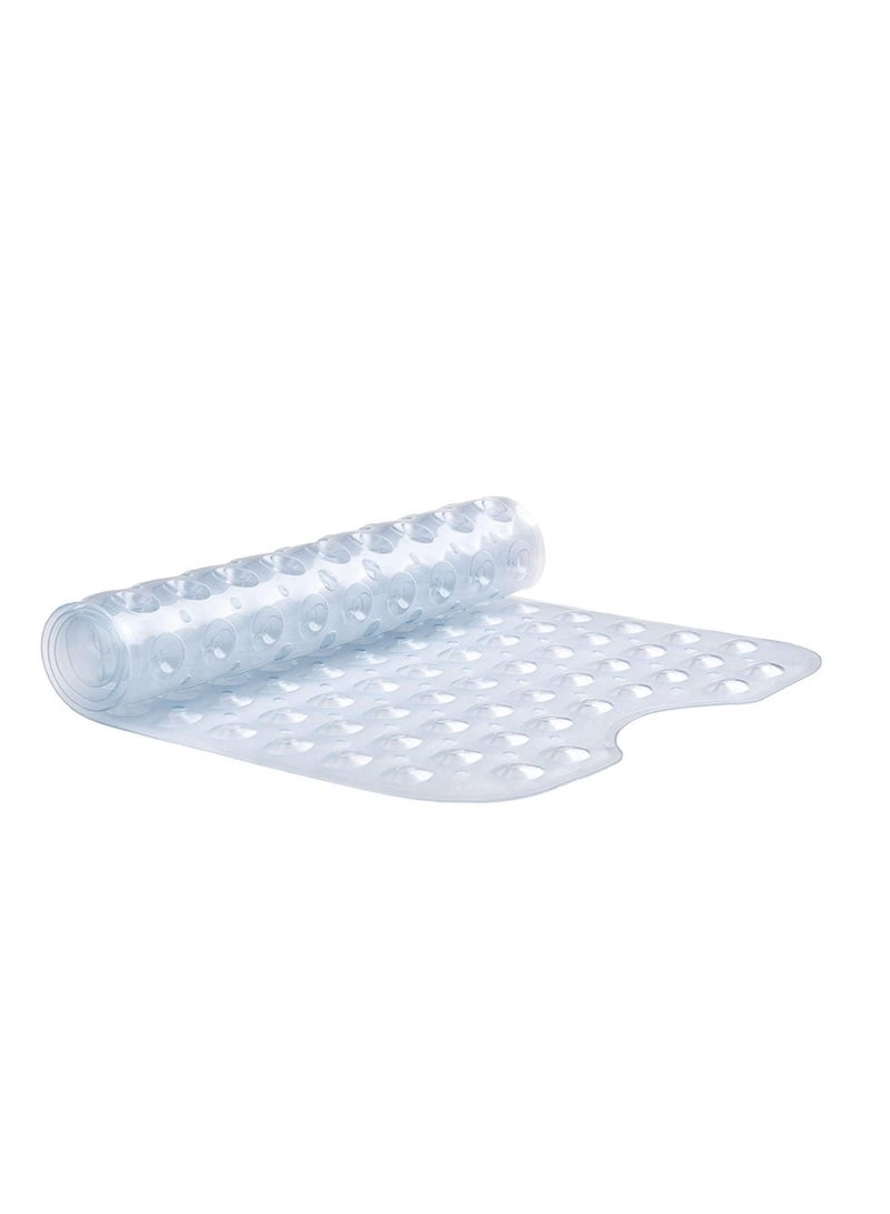 Golden Non-Slip Bath Mat with Suction Cups | Clear 100x40cm/40x16in Extra Long Bathtub Mats | Anti-Mould, Machine-Washable, Latex-Free | Shower Mat Ideal for Elderly & Children - Image 2