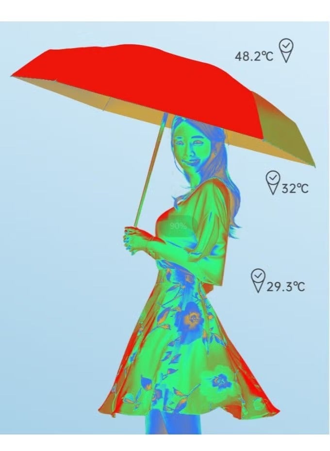 Mini Travel Sun Umbrella,Small Compact UV Umbrella for Sun and Rain,Lightweight Portable,Windproof Parasol Umbrella with UV Protection  ,Small Folding Capsule Umbrella(Blue) - Image 5