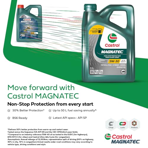 Castrol MAGNATEC 3416662 Stop-Start 5W-30 Full Synthetic Engine Oil for Petrol, Diesel and CNG Cars (3.5L) - Image 4