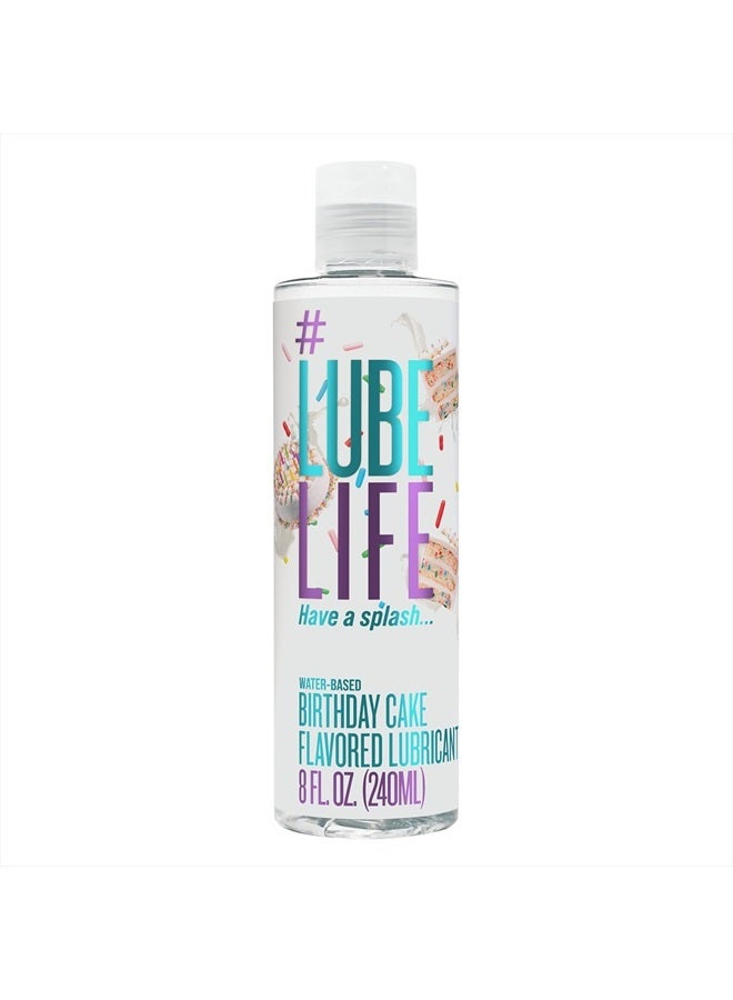 Lube Life Water-Based Birthday Cake Flavored Lubricant, Personal Lube for Men, Women and Couples, Made Without Added Sugar, 8 Fl Oz  - Image 1