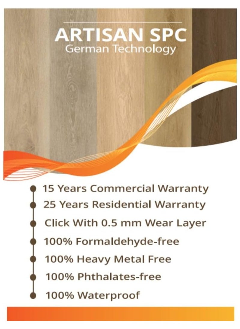 Generic - Stone Plastic Composite tile (SPC flooring)- Easy Click and Lock System- German Technology - 5.5 mm thickness | 10 Years Warranty | 10 planks in a box (Classic Oak) - Image 1