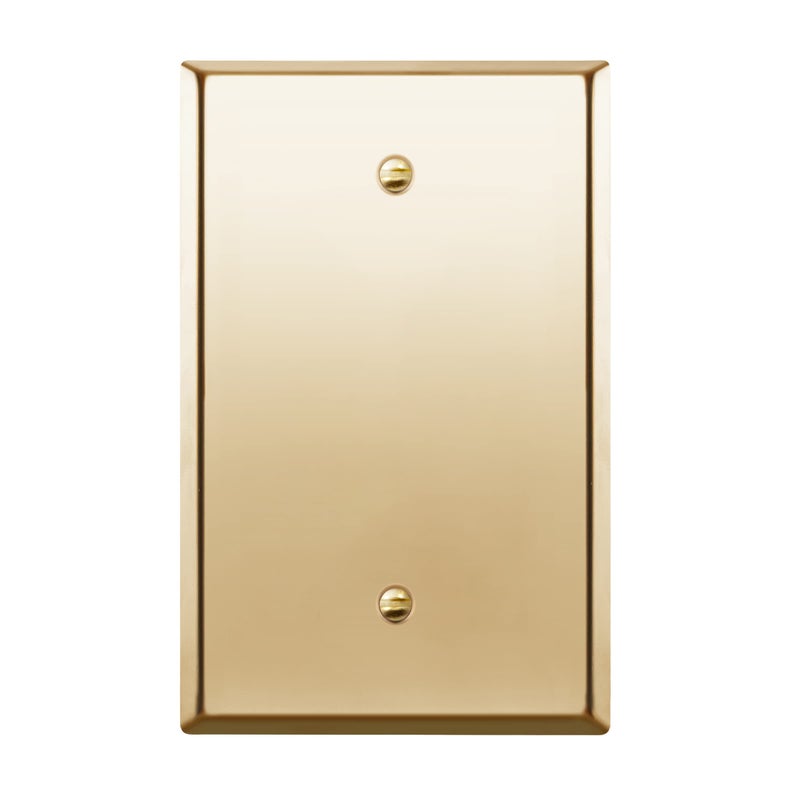 LIDER Blank Metal Wall Plate Stainless Steel Blank Outlet Cover Corrosion Resistant MidSize 1Gang 488 x 311 201 Stainless Steel LMWP01MPB Polished Brass