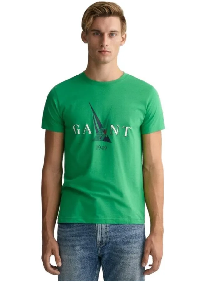 GANT Sail Print Crew Neck T-Shirt