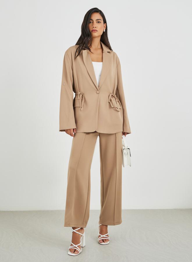 Styli Styli Solid Regular Length Regular Fit Blazer with Drawcord  - Image 3