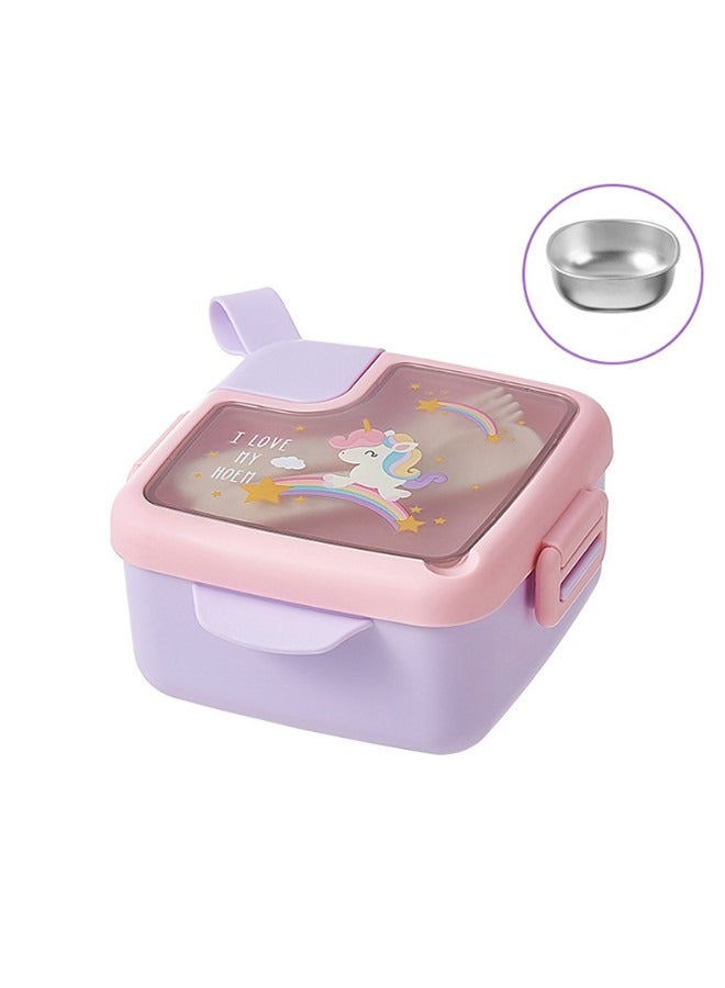 JCB CHIC Stainless Steel Kid Bento Box, Leak-Proof, 2-Compartment, Lunch Box with Portable Cutlery, Dishwasher Safe - Image 1