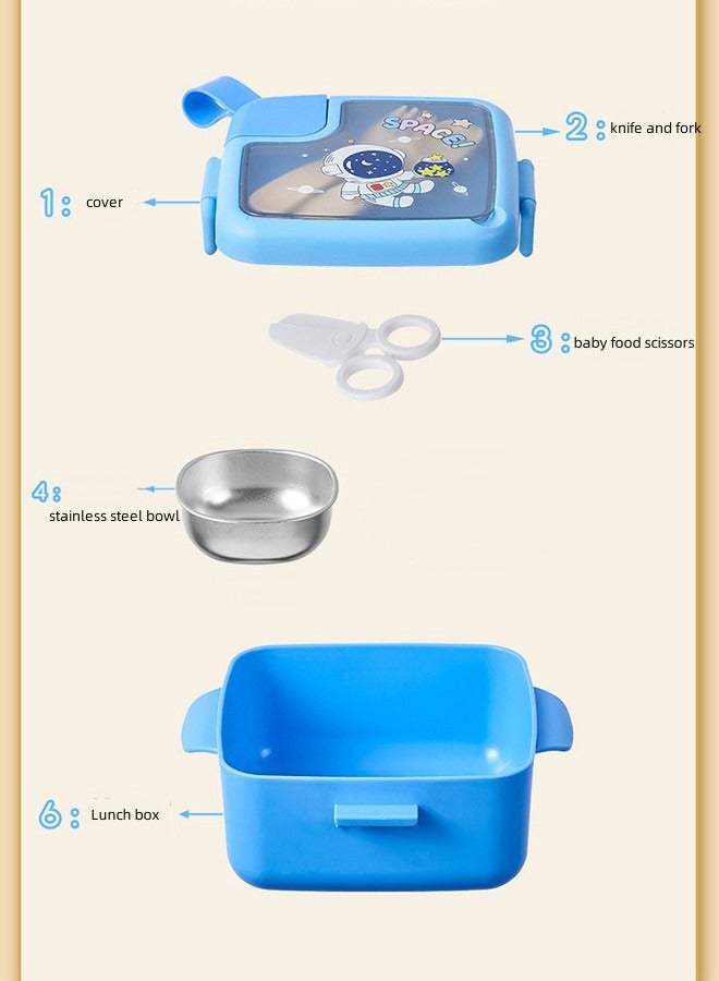 JCB CHIC Stainless Steel Kid Bento Box, Leak-Proof, 2-Compartment, Lunch Box with Portable Cutlery, Dishwasher Safe - Image 3
