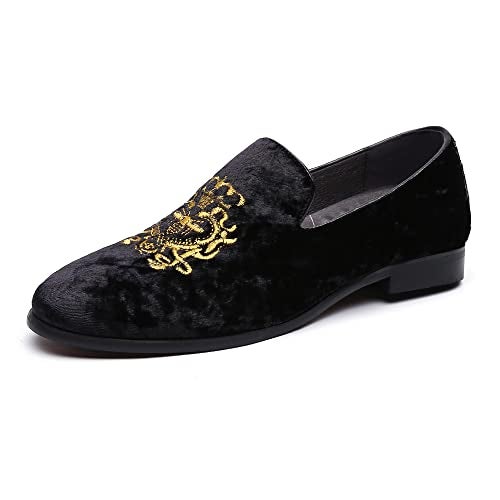 FLQL Men's Stitching Microfiber Leather Non-Slip Casual Shoes Walking Loafer Size 8 Black - Image 1