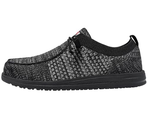 LARNMERN Slip On Steel Toe Shoes Men Lightweight Comfortable Lounging Walking Sneakers Safety Work Steel Toe Loafers(7.5 Men, Night Grey) - Image 2