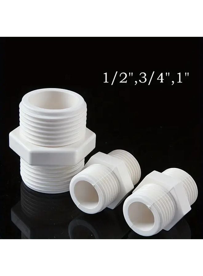 8PCS PVC Pipe Fittings 1 2 3 4 1 Inch Double External Thread Connector White Plastic - Image 4