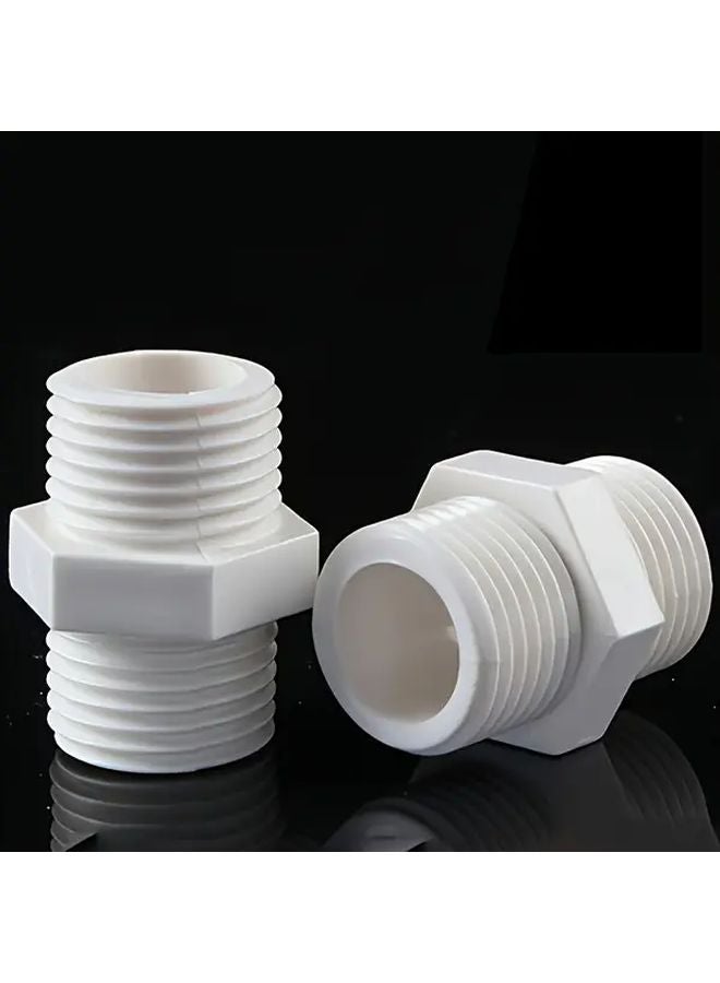 8PCS PVC Pipe Fittings 1 2 3 4 1 Inch Double External Thread Connector White Plastic - Image 5