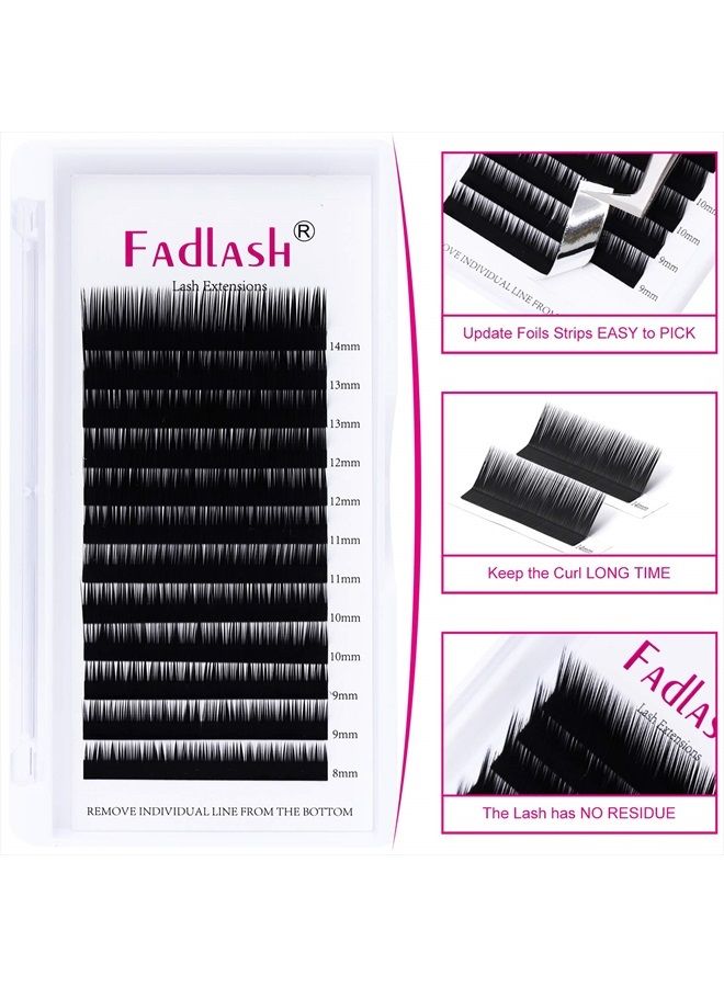 FADLASH Eyelash Extensions L Curl 0.10 Mix Tray 8-14mm Classic Lash Extensions Individual Lashes Silk Eyelash Extension Supplies (0.10-L, 8-14mm Mixed) - Image 4