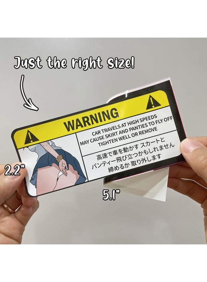 GRIT KULTURE 5.1inch Panties Warning Peek Slap Anime Warning Decal Stickers 2 Pack Vinyl JDM for Car, Dash, Truck, Window, Tumblers, Graphic Bumper for Funny Meme Laugh - Image 2