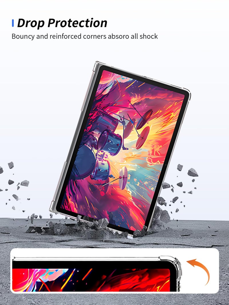 WUNIAK Clear Case for Lenovo Tab Plus 11.5 Inch Android 14 Tablet 2024,Thin Slim Lightweight Scratch Proof,Durable Protection Silicone Rubber TPU Cover (Clear). - Image 5