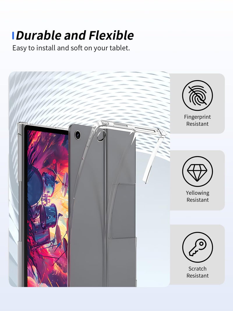 WUNIAK Clear Case for Lenovo Tab Plus 11.5 Inch Android 14 Tablet 2024,Thin Slim Lightweight Scratch Proof,Durable Protection Silicone Rubber TPU Cover (Clear). - Image 2