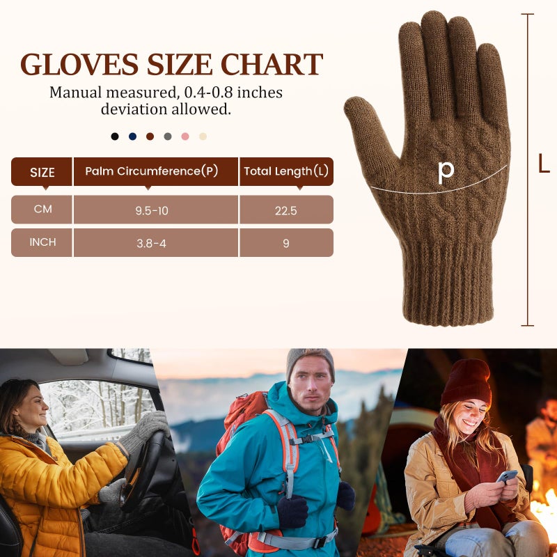 Tavaleu Womens Winter Gloves - Touch Screen Gloves with Thermal Dual-Layer Lining, Warm Fleece gloves for Cold Weather - Image 3