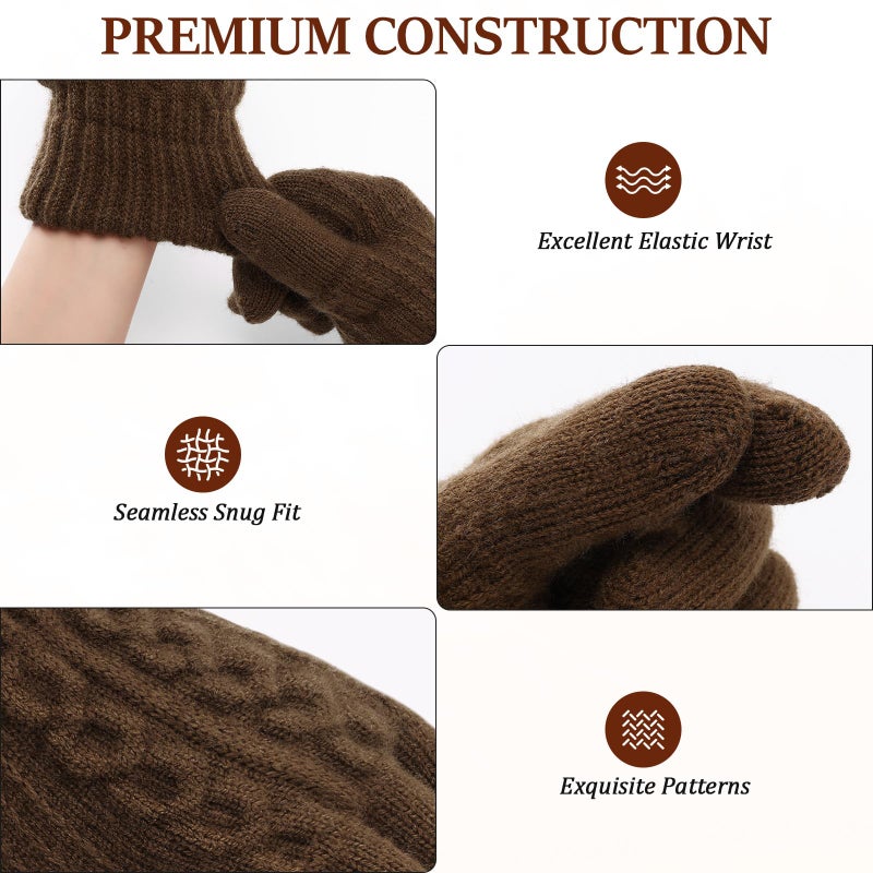 Tavaleu Womens Winter Gloves - Touch Screen Gloves with Thermal Dual-Layer Lining, Warm Fleece gloves for Cold Weather - Image 4