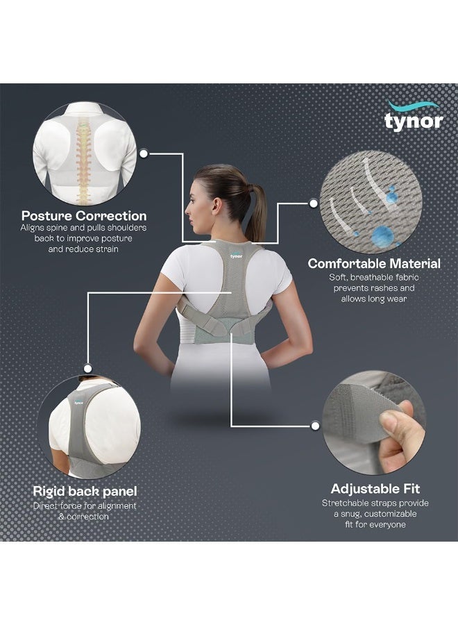 Tynor Posture Corrector, Grey, Medium, 1 Unit - Image 2
