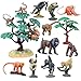 kukifun 16Pcs Monkey Animal Figures Set Assorted Wild Primate Toys with Sloth Mandrill RingTailed Lemur Gorilla and Trees for Kids Educational Birthday Cake Decoration Party Favor School Projects - Image 2