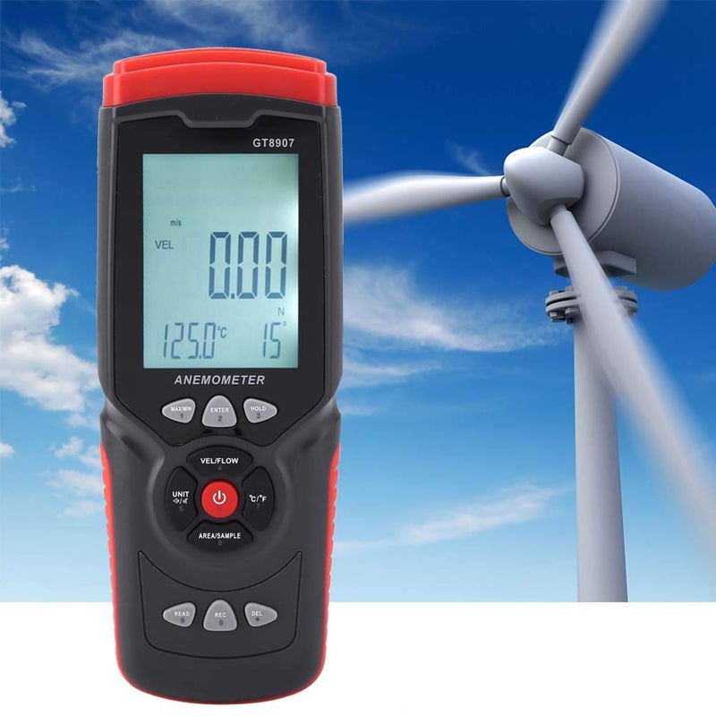 GT8907 Digital USB Anemometer Wind Speed Temperature Air Velocity Tester With Backlight LCD Display - Image 4