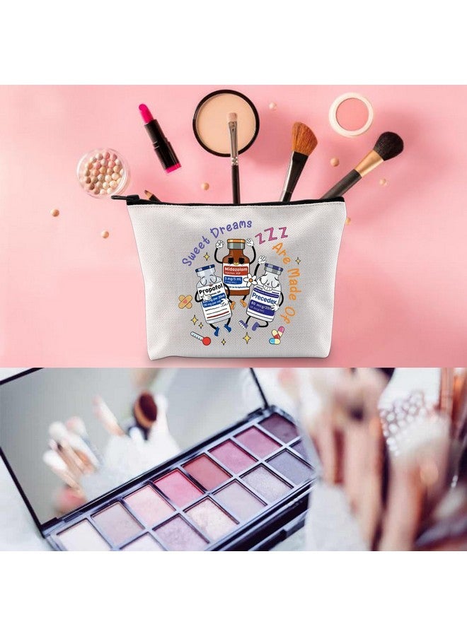 WCGXKO Nurse Gift Icu Nurse Gift Anesthesia Merchandise Sweet Dreams Are Made Of Zipper Pouch Makeup Bag (Sweet Dreams) - Image 3