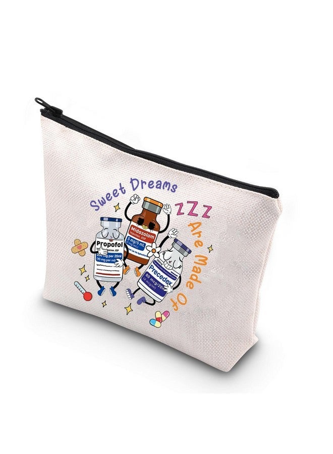 WCGXKO Nurse Gift Icu Nurse Gift Anesthesia Merchandise Sweet Dreams Are Made Of Zipper Pouch Makeup Bag (Sweet Dreams) - Image 1